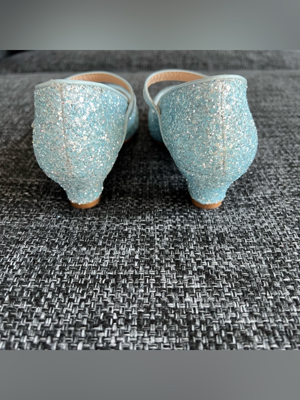 NWT Kailee Light Blue Rock Glitter Mary Jane Heels Size 1 - Picture 5 of 9
